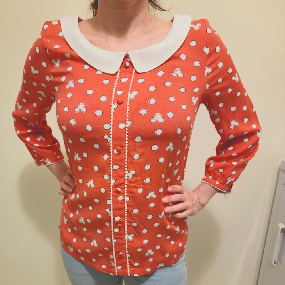LC Lauren Conrad Minnie Mouse Blouse Small